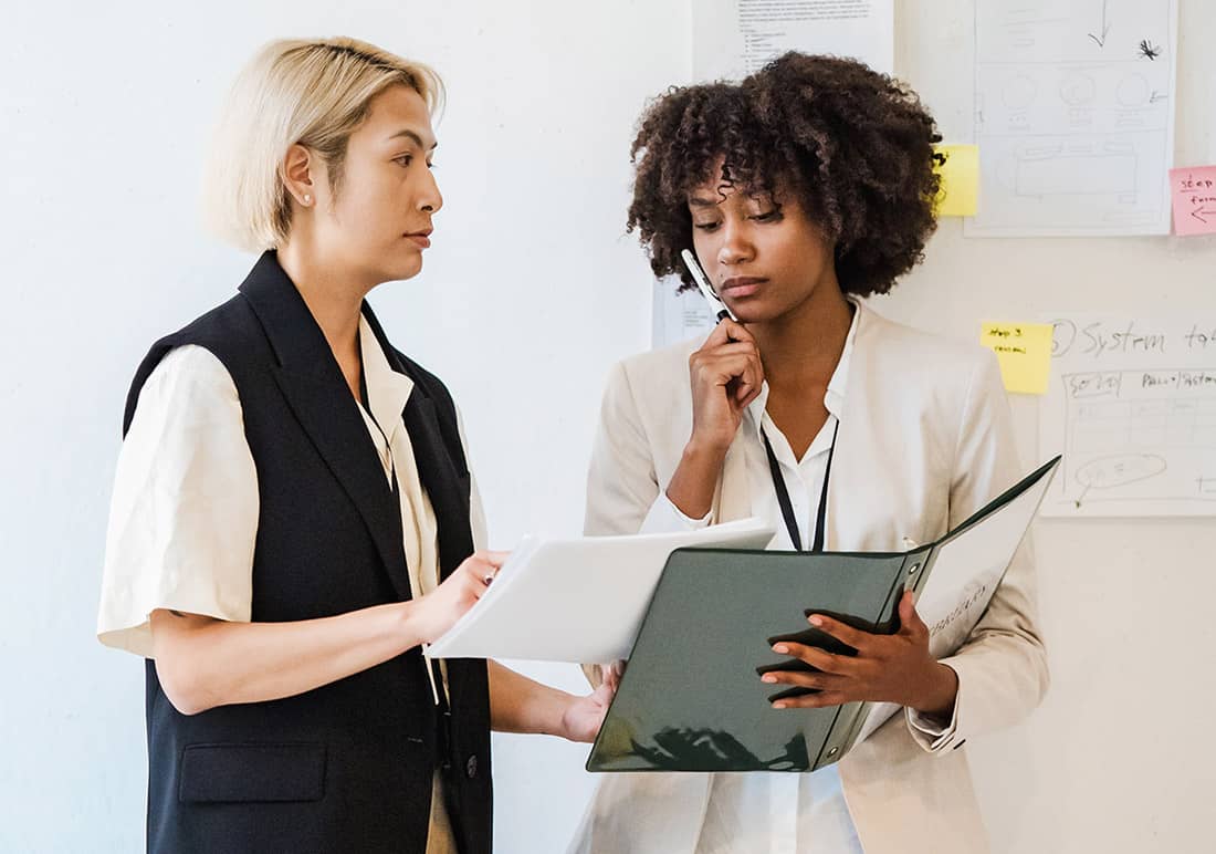 Two People Having a Discussion Two People Having a Discussion